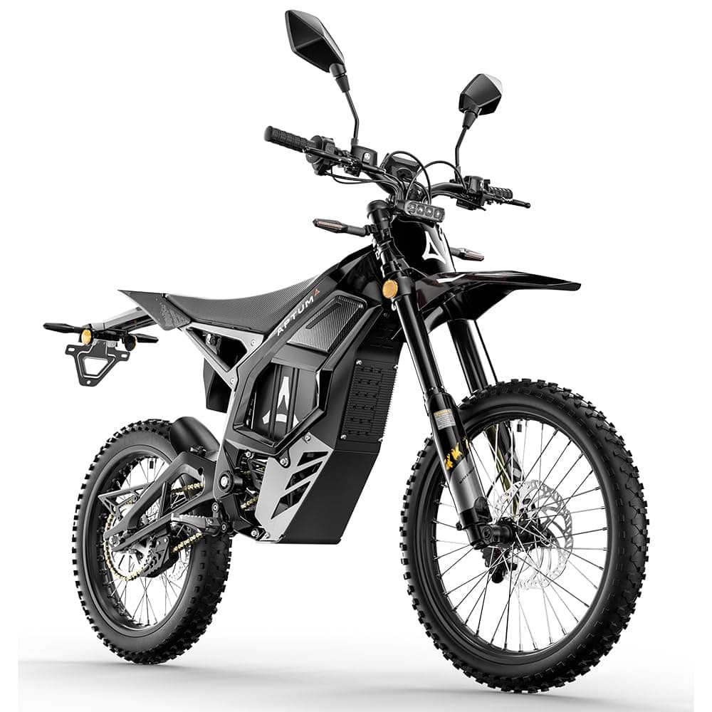 Antgooat Aptum AP-8F Moto Cross Elettrica per Adulti, Motocicletta Fuoristrada 72V 40Ah, Autonomia 120KM, Ruote 19"/18", Freni Idraulici a 4 Pistoni,IP65 E-bike (Nero)