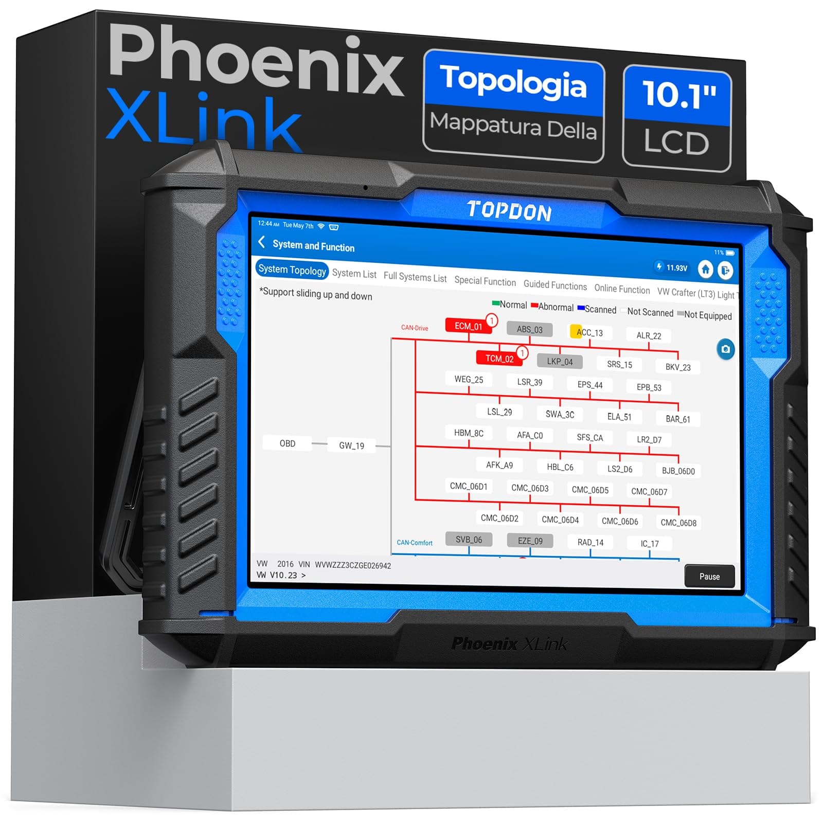 TOPDON Phoenix XLink, Diagnosi Auto Professionale in Italiano, Sistema completo OBD2 Auto Diagnostica, Programmazione ECU, Codifica ECU, Mappatura Topologia, Protocollo CAN-FD e DoIP, CAN BUS