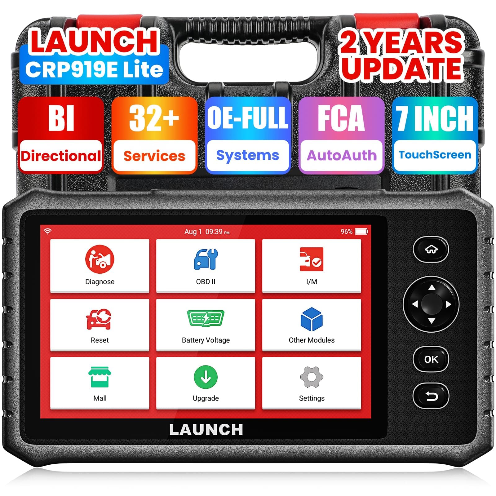 LAUNCH X431 OBD2 - Dispositivo diagnostico CRP919E Lite, diagnostica completa del sistema, lettore di codici auto, scanner bidirezionale per auto con reset 32+